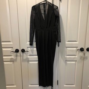Black mesh jumpsuit